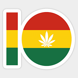 Number 10 reggae Sticker